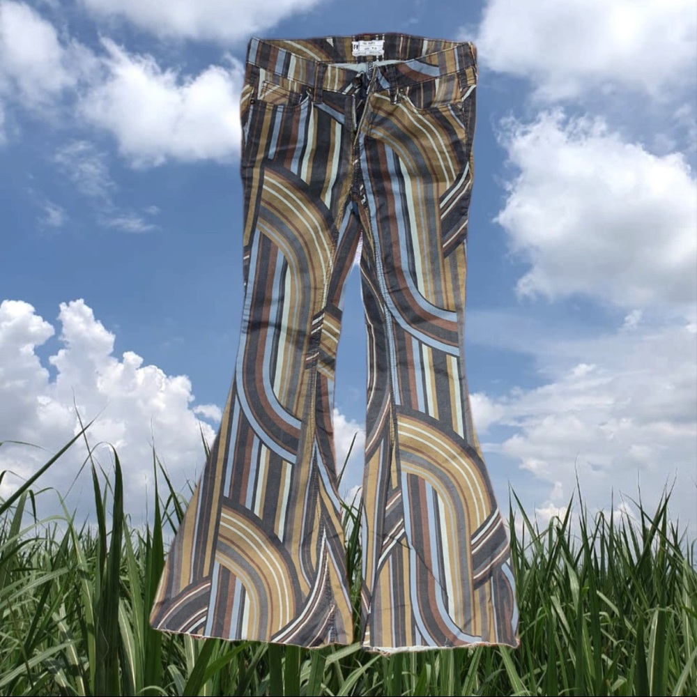 ultra glare 70s style patterned corduroys